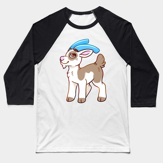 Goat with Pool Noodles Baseball T-Shirt by leashonlife